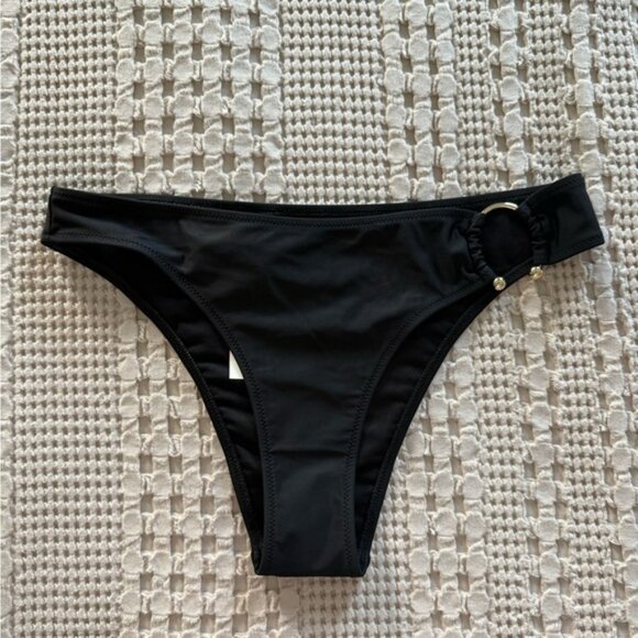 NEW Aerie Black Cheeky Bikini Bottom Size S - Picture 1 of 4